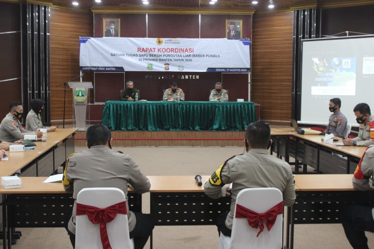 RAPAT KOORDINASI SATUAN TUGAS SAPU BERSIH PUNGUTAN LIAR (SABER PUNGLI) DI PROVINSI BANTEN TAHUN 2020