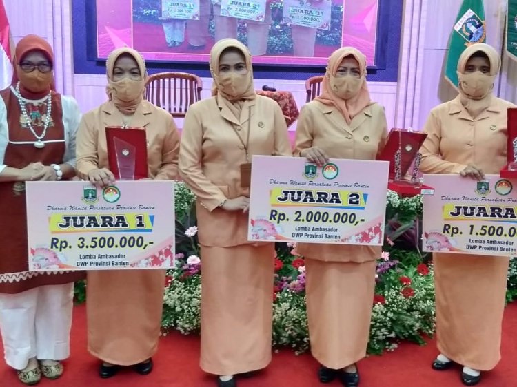 DWP Inspektorat Banten Menerima Penghargaan Juara Ambasador DWP Provinsi Banten
