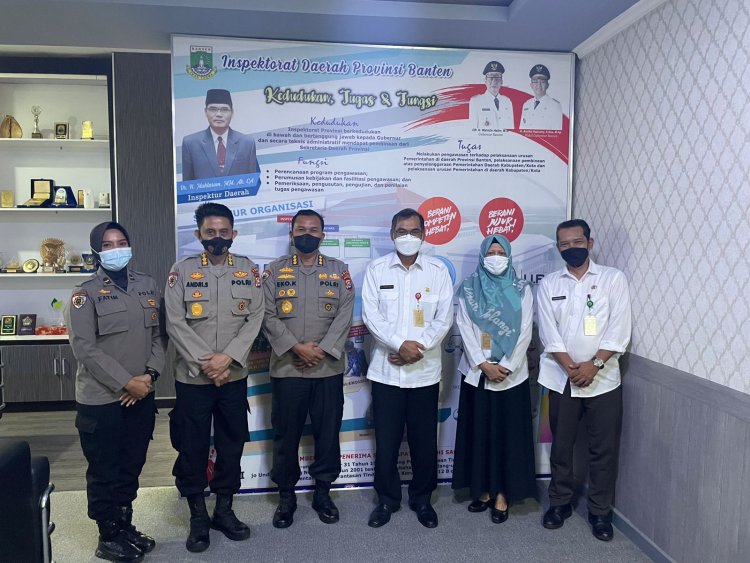Kunjungan Irwasda Polda Banten dalam rangka Koordinasi kegiatanSsaber Pungli.