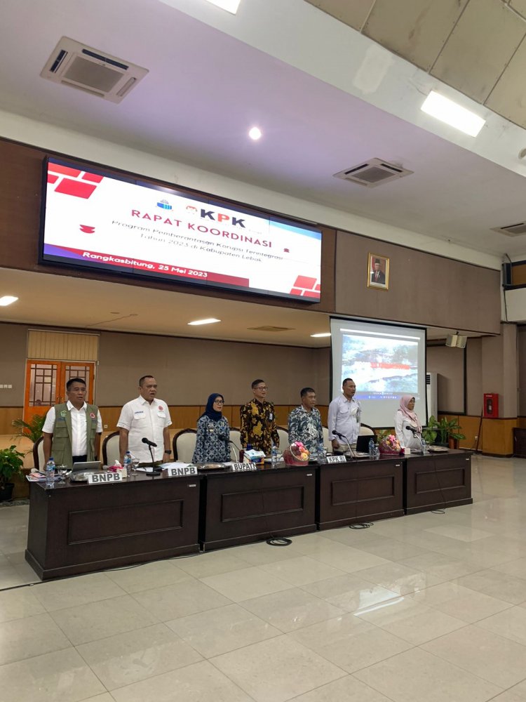 Rapat Koordinasi Pemantauan dan Evaluasi Rencana Relokasi Pemukiman Terdampak Bencana Kabupaten Lebak Tahun 2020