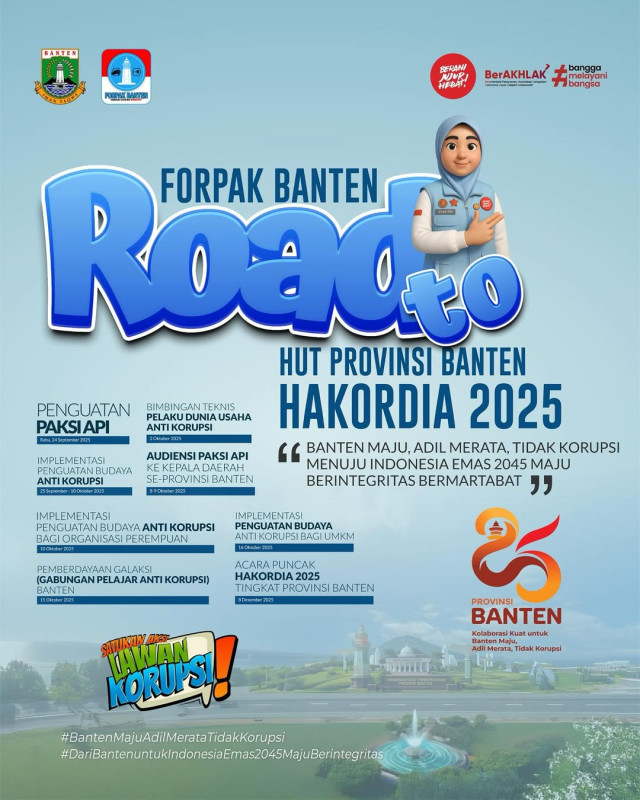 Forpak Banten Road to HUT Provinsi Banten & HAKORDIA 2025 yang diselenggarakan dari tanggal 24 September sd 8 Desember 2025.