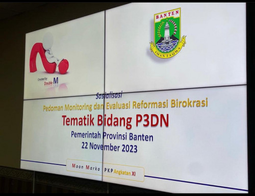 Sosialisasi Pedoman Monitoring dan Evaluasi Reformasi Birokrasi Tematik Bidang P3DN Pemerintah Provinsi Banten