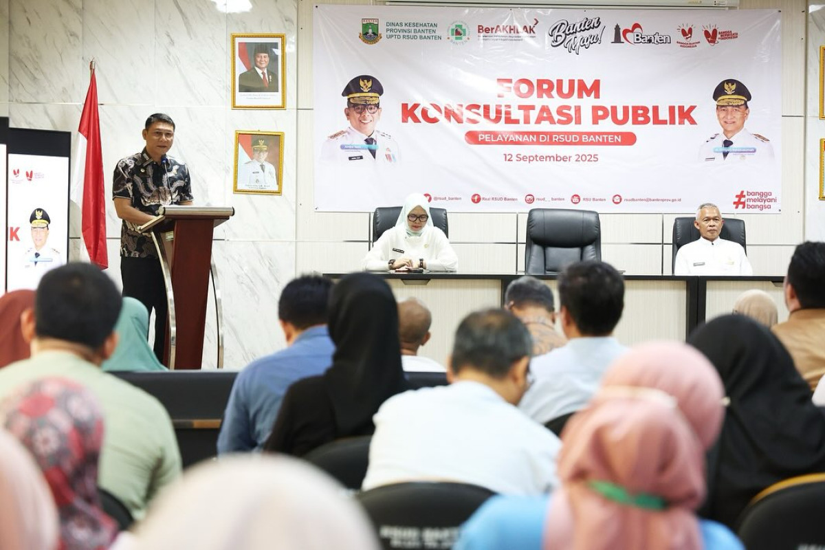 Forum Konsultasi Publik Review Standar Pelayanan RSUD Banten di Gedung Auditorium RSUD Banten