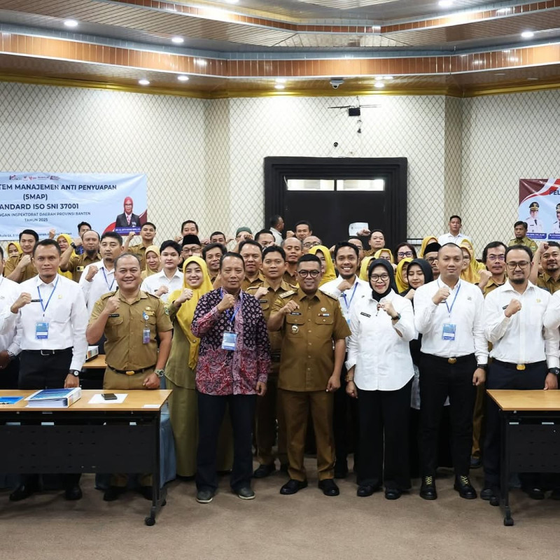 Gubernur Banten Bapak Andra Soni menghadiri sekaligus membuka Pelatihan Sistem Manajemen Anti Penyuapan (SMAP) Standard ISO SNI 37001