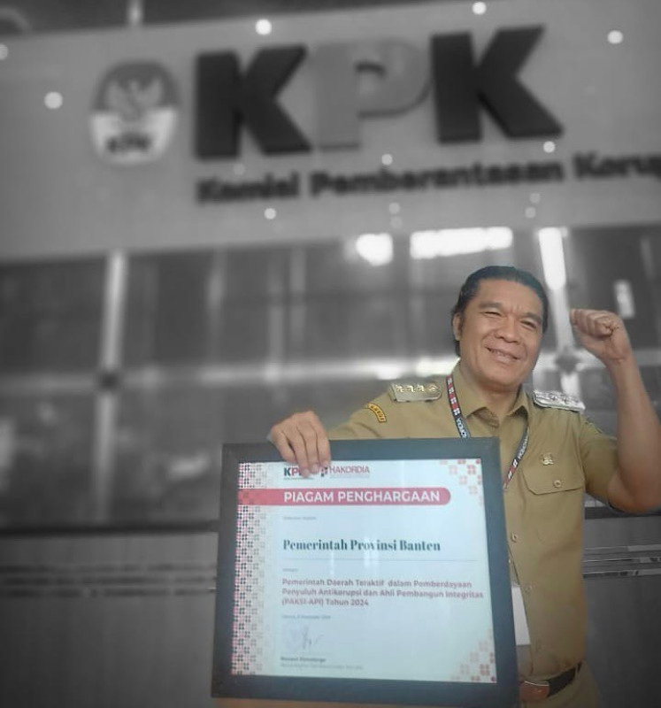 Pemerintah Daerah Provinsi Banten mendapatkan penghargaan sebagai "Pemerintah Daerah Teraktif dalam Pemberdayaan Penyulun Antikorupsi dan Ahli Pembangun Integritas (PAKSI-API) Tahun 2024